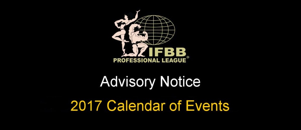 تقویم مسابقات 2017 IFBB